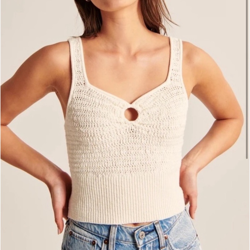 Abercrombie & Fitch Cinched Cutout Crotchet Tank